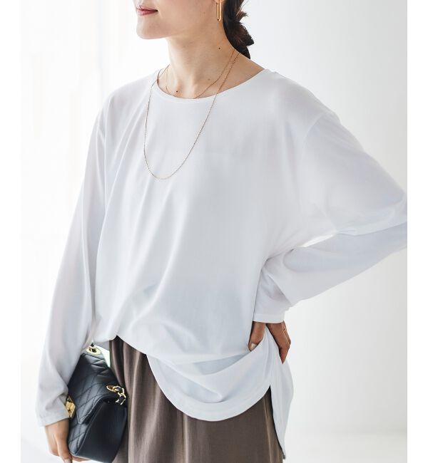 le.coeur blanc「《手洗い可能》ラウンドヘムカットソープルオーバー」|Tシャツ・カットソー|