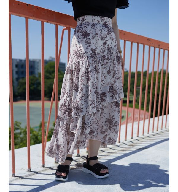 MAJESTICLEGON「エアリーティアードスカート」|スカート|