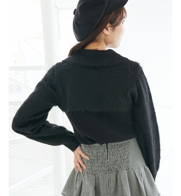  「襟付きデコルテオープンニット」|ニット・セーター|