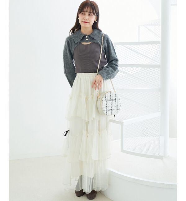  「襟付きデコルテオープンニット」|ニット・セーター|