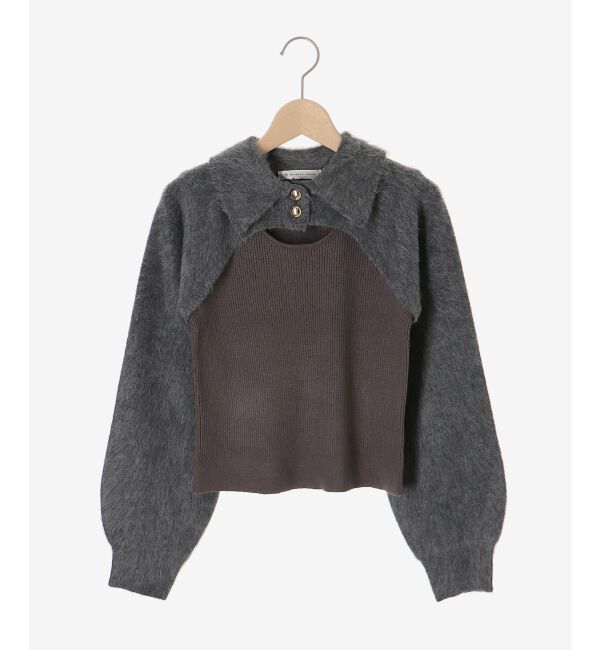  「襟付きデコルテオープンニット」|ニット・セーター|