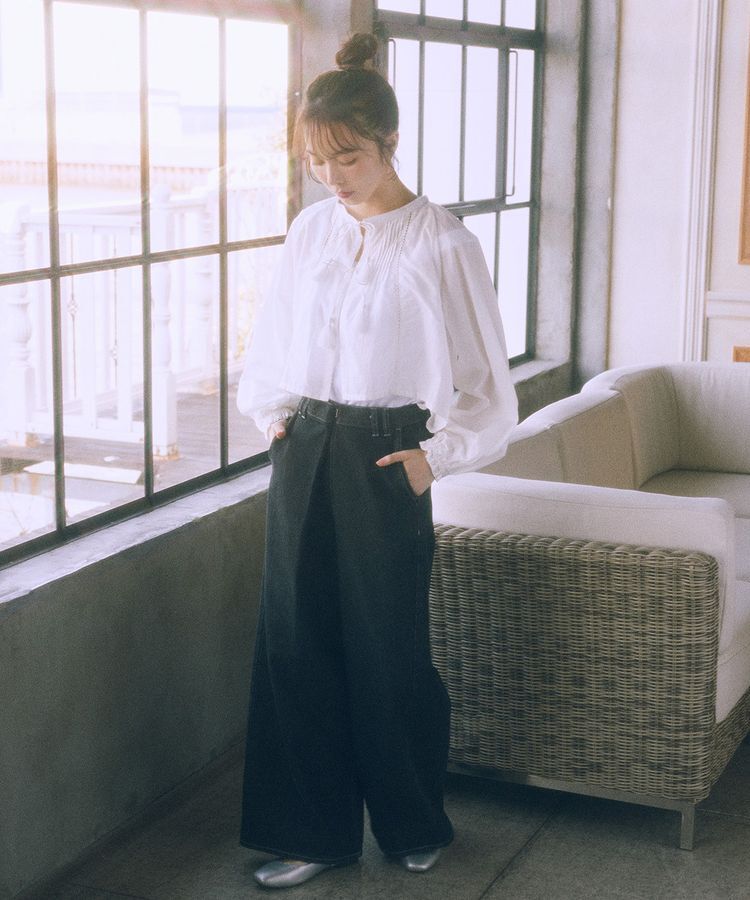 earth music&ecology「フロントタックデニムパンツ」|デニム|