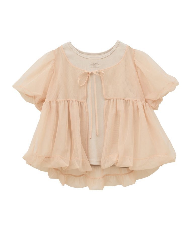 earth music&ecology「SET2点チュールバルーンブラウス＋ロゴタンク」|シャツ・ブラウス|