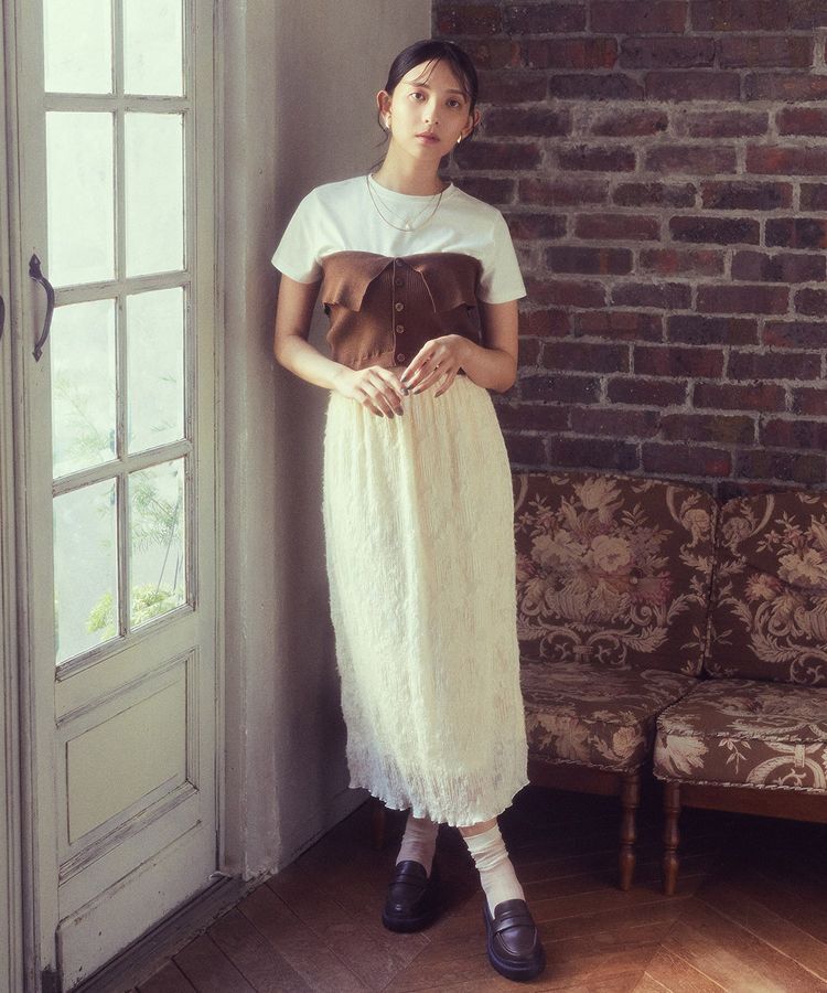 earth music&ecology「SET2点コンパクトTEE＋マルチwayニットビスチェ」|Tシャツ・カットソー|