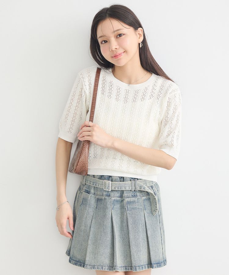 earth music&ecology「透かしニットプルオーバー」|ニット・セーター|