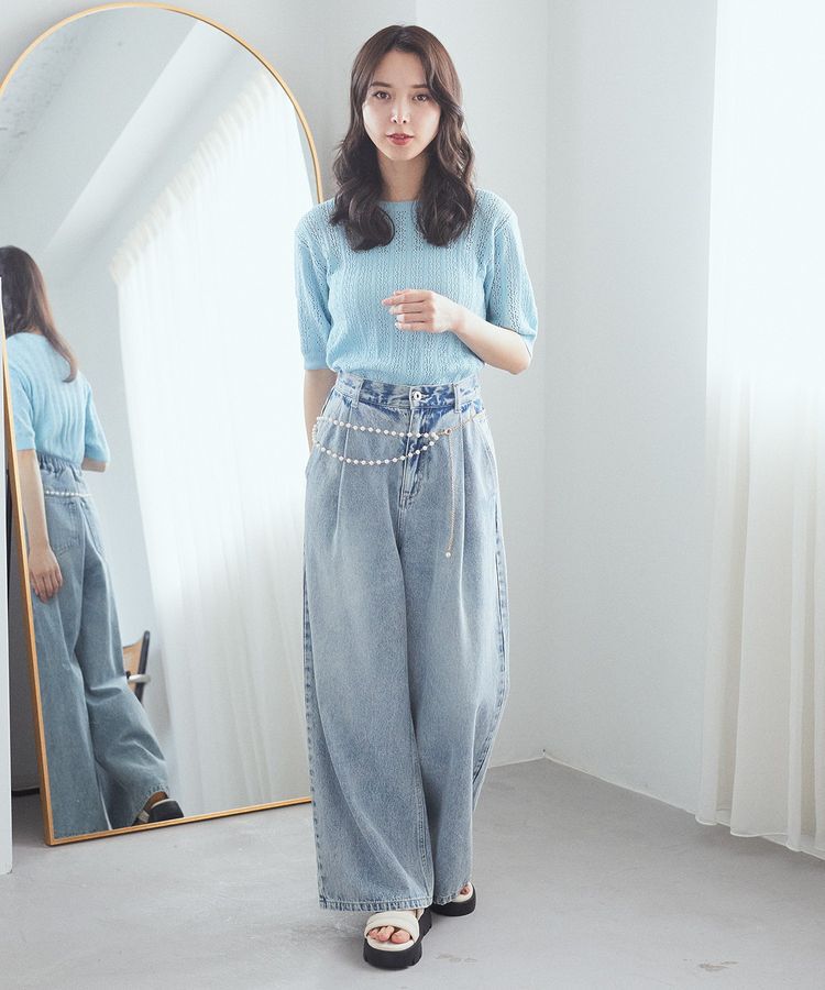 earth music&ecology「透かしニットプルオーバー」|ニット・セーター|