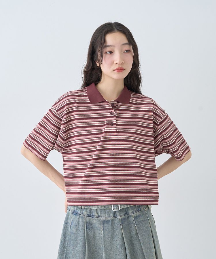 earth music&ecology「レトロボーダーポロシャツ」|Tシャツ・カットソー|