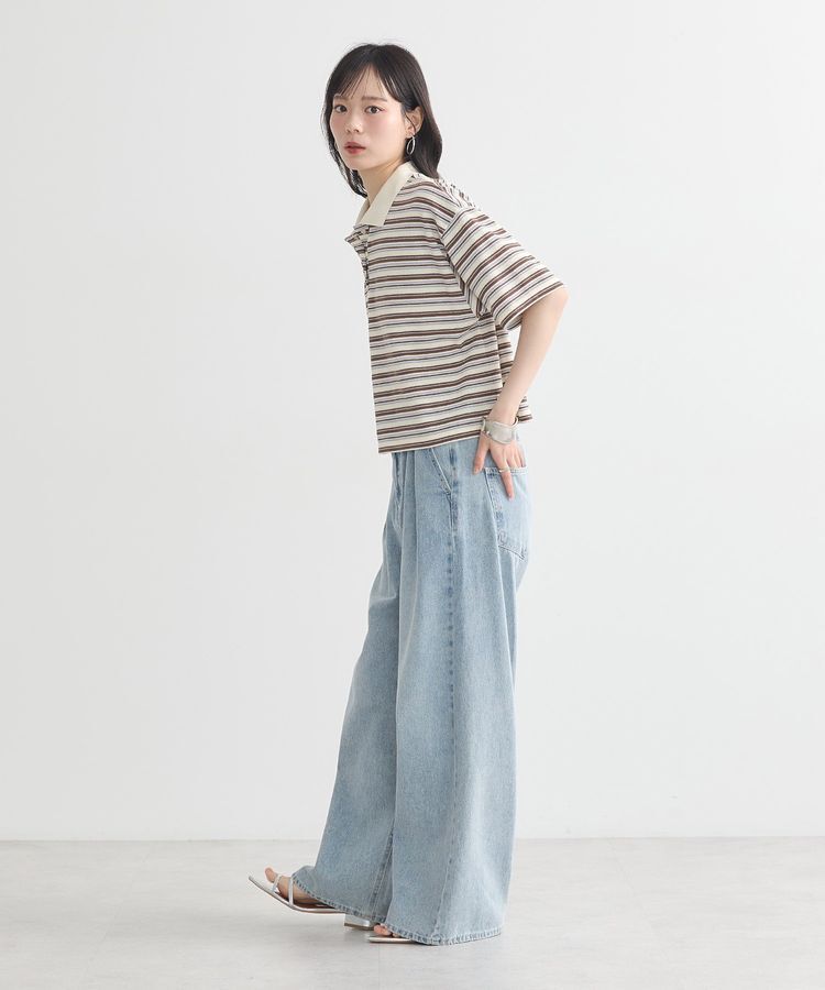 earth music&ecology「レトロボーダーポロシャツ」|Tシャツ・カットソー|