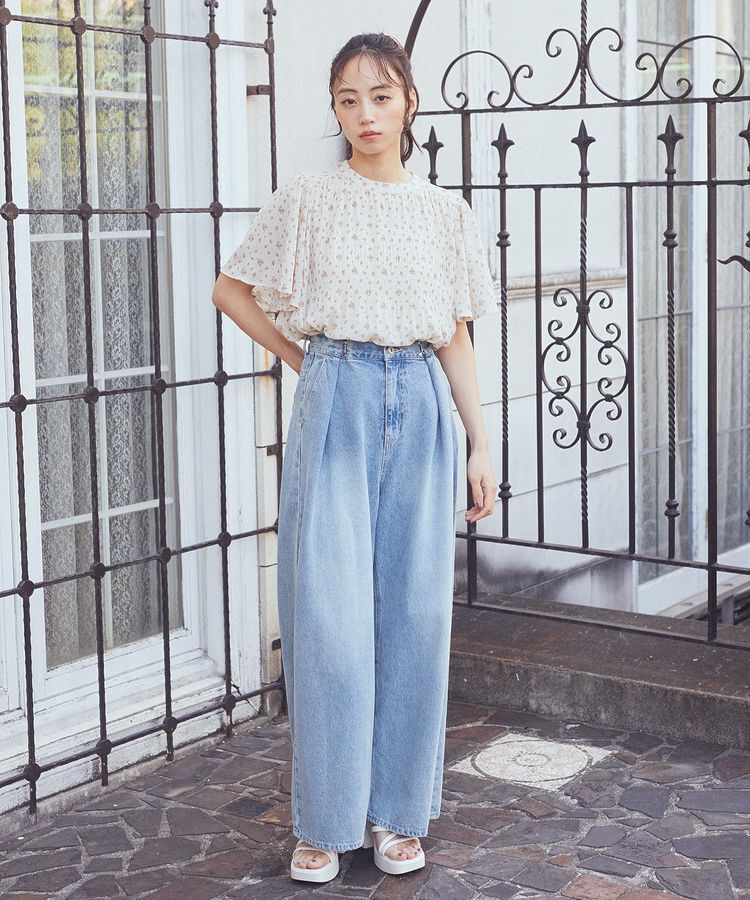 earth music&ecology「タックホックデニムパンツ」|デニム|