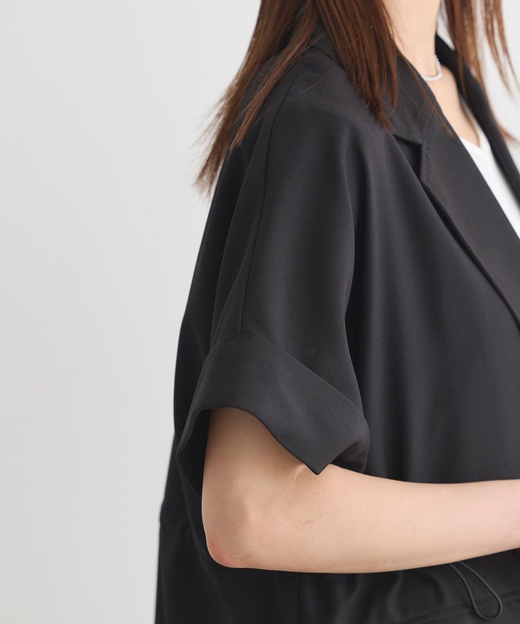 earth music&ecology「半袖サイドドロストジャケット」|テーラードジャケット|