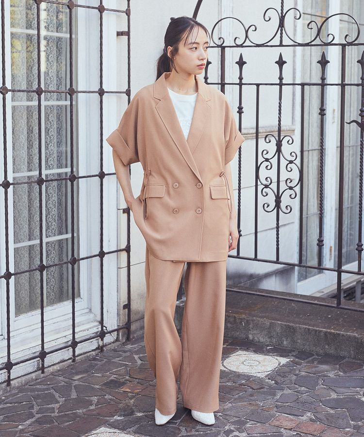 earth music&ecology「半袖サイドドロストジャケット」|テーラードジャケット|