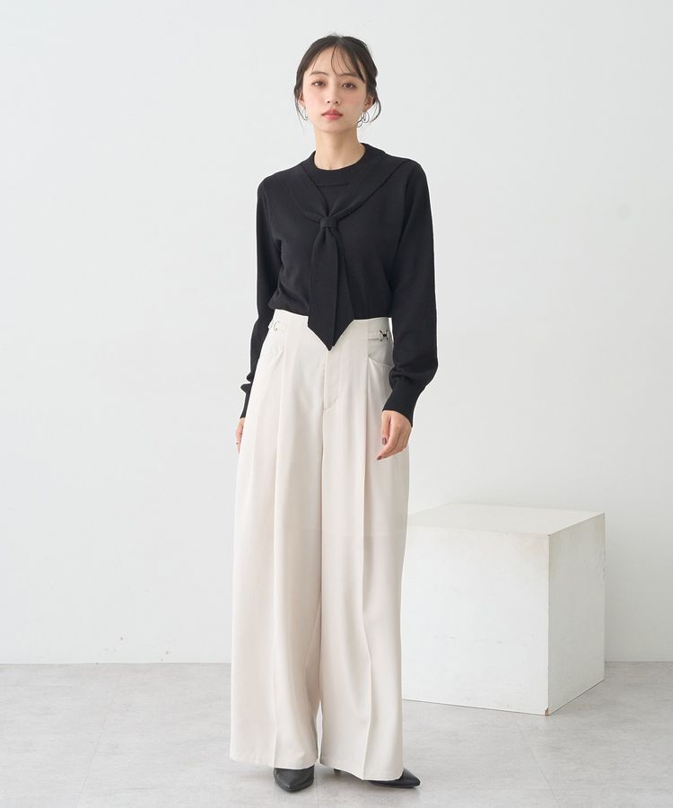 earth music&ecology「ボウタイニットプルオーバー」|ニット・セーター|