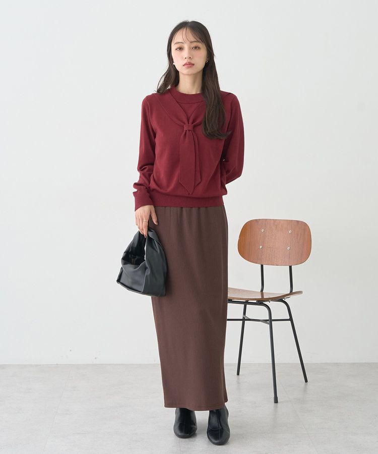 earth music&ecology「ボウタイニットプルオーバー」|ニット・セーター|