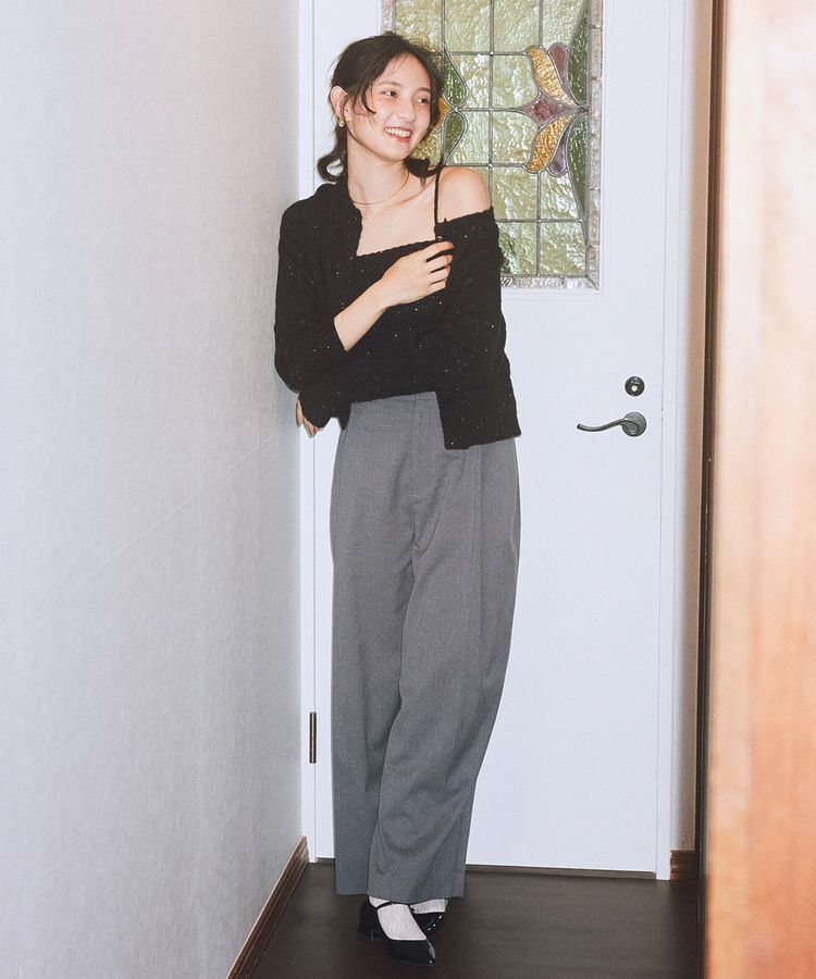 earth music&ecology「SET2点フラワースパンコールカーデ＋ビスチェ」|カーディガン|