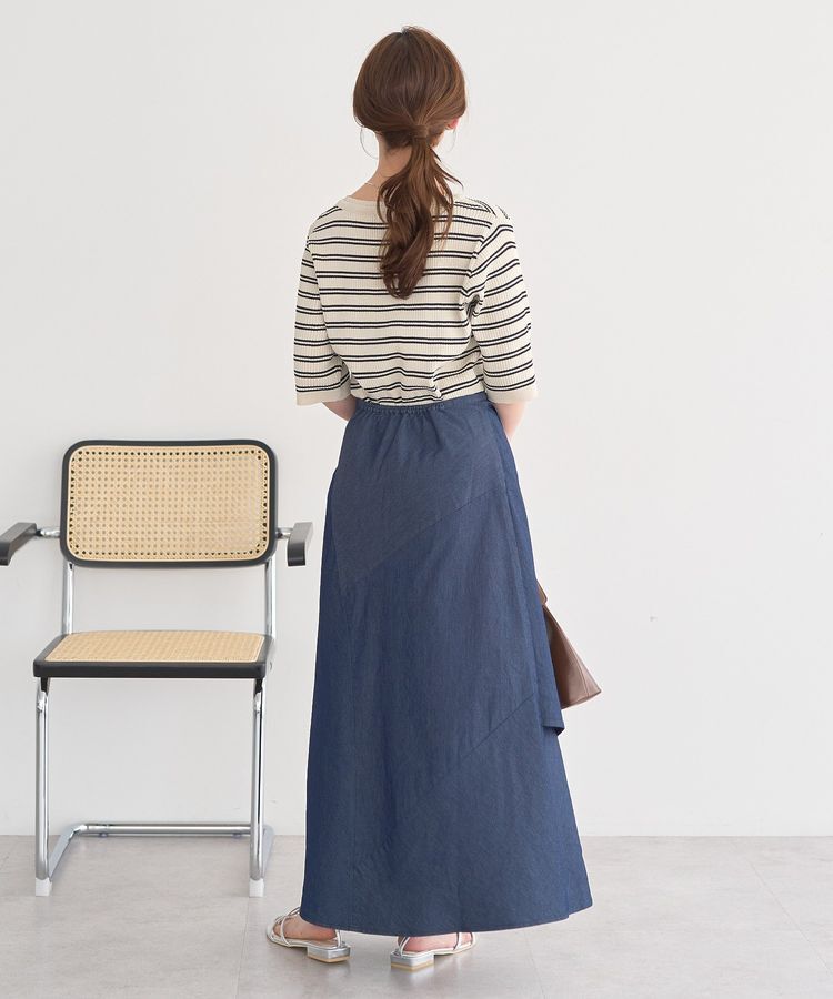 earth music&ecology「ヘンリーネック半袖ニットプルオーバー」|ニット・セーター|