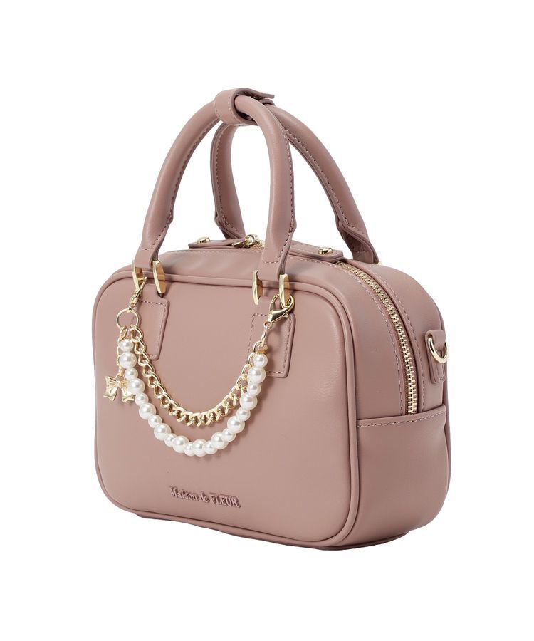 Maison de FLEUR「【チャーム付き/2Way】ワイドボストンバッグ」|ハンドバッグ|