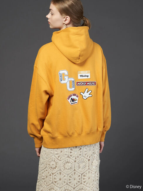  「ワッペン付き裏起毛パーカー/Disney」|Tシャツ・カットソー|イエロー