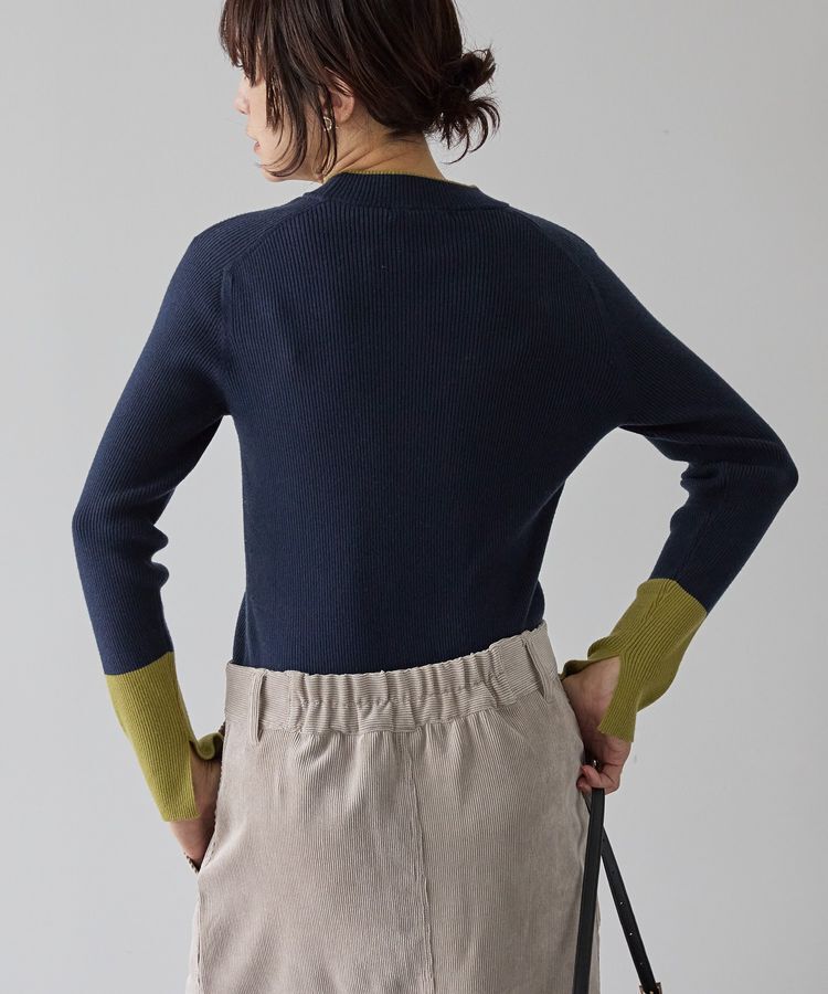 AMERICAN HOLIC「バイパチリブモックネックニットプルオーバー＜静電気軽減＞」|ニット・セーター|