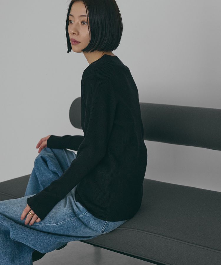 AMERICAN HOLIC「バイパチリブモックネックニットプルオーバー＜静電気軽減＞」|ニット・セーター|