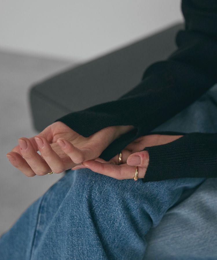 AMERICAN HOLIC「バイパチリブモックネックニットプルオーバー＜静電気軽減＞」|ニット・セーター|