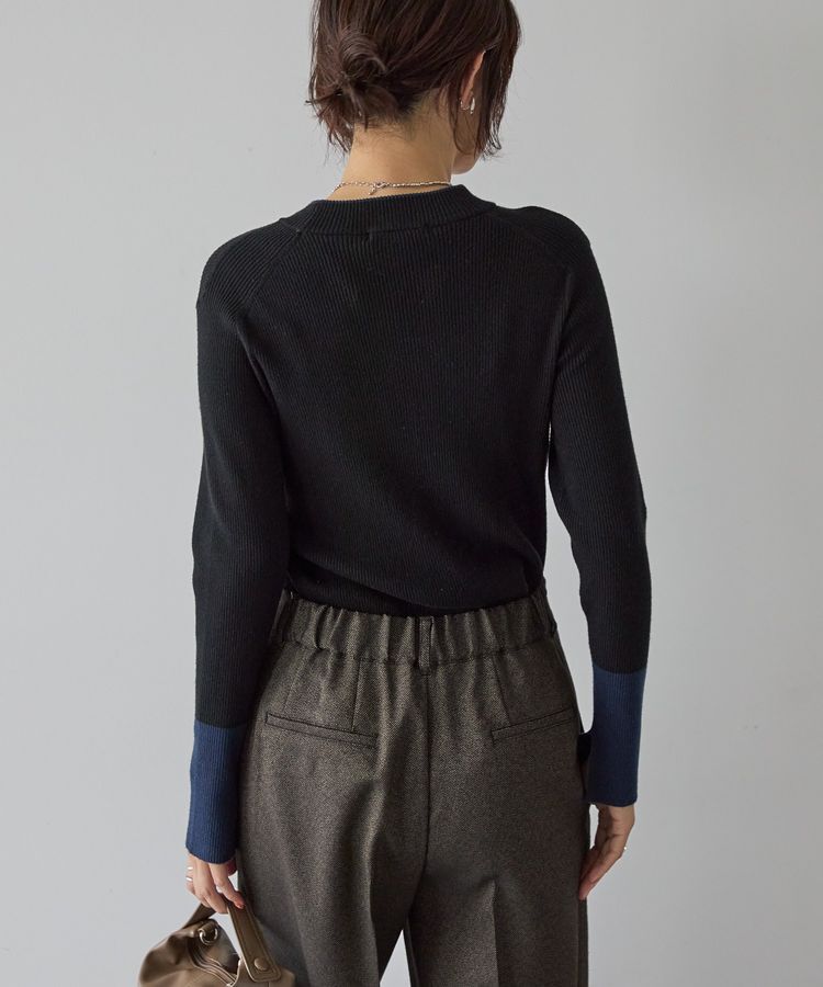 AMERICAN HOLIC「バイパチリブモックネックニットプルオーバー＜静電気軽減＞」|ニット・セーター|