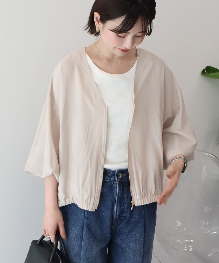 AMERICAN HOLIC「【UVカット+接触冷感】Vネックドルマンブルゾン」|ブルゾン・スタジャン|