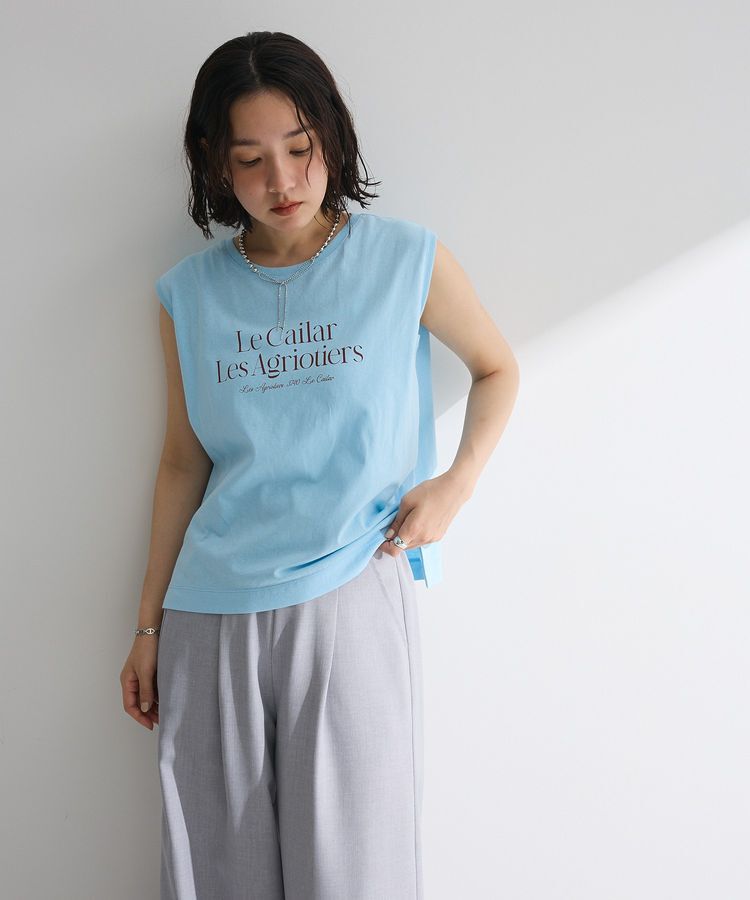 Green Parks「ノースリーブフェミニンロゴプルオーバー」|Tシャツ・カットソー|