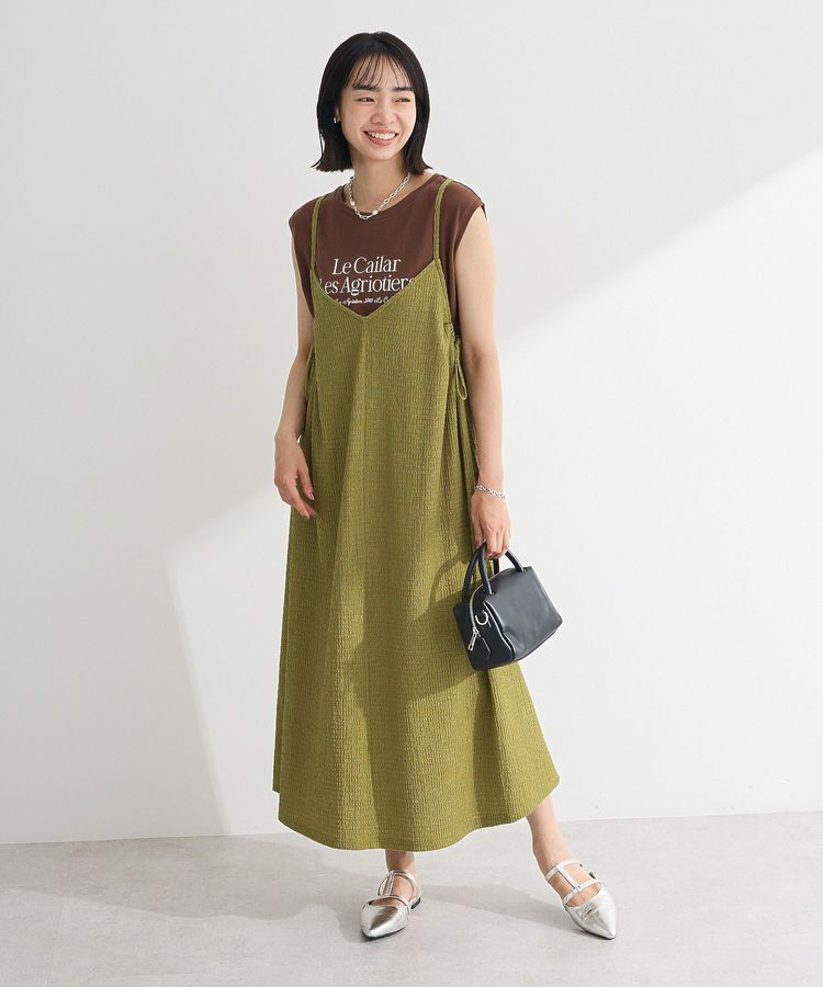 Green Parks「表面感脇リボンキャミワンピース」|ワンピース|