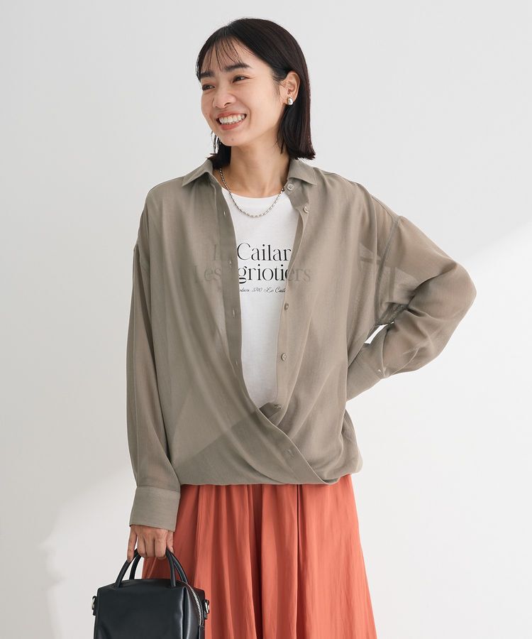 Green Parks「カシュクールシアーシャツ」|シャツ・ブラウス|Mocha