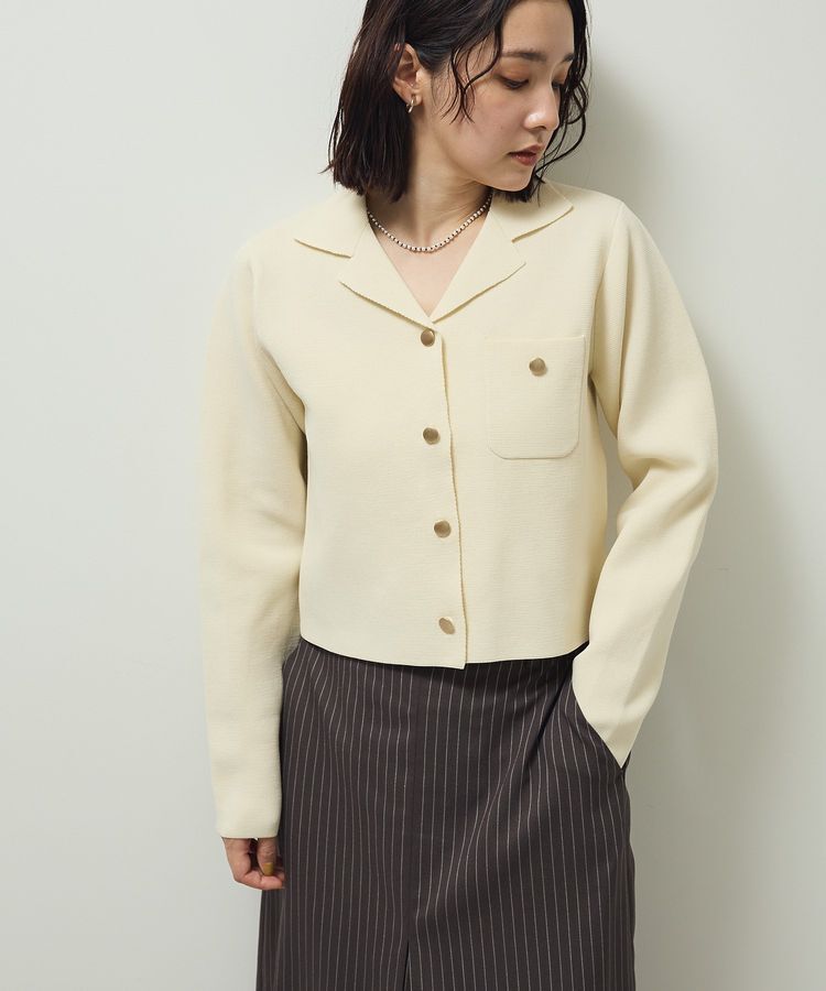 Green Parks「・swing by ニット開襟カーディガン」|カーディガン|Ivory