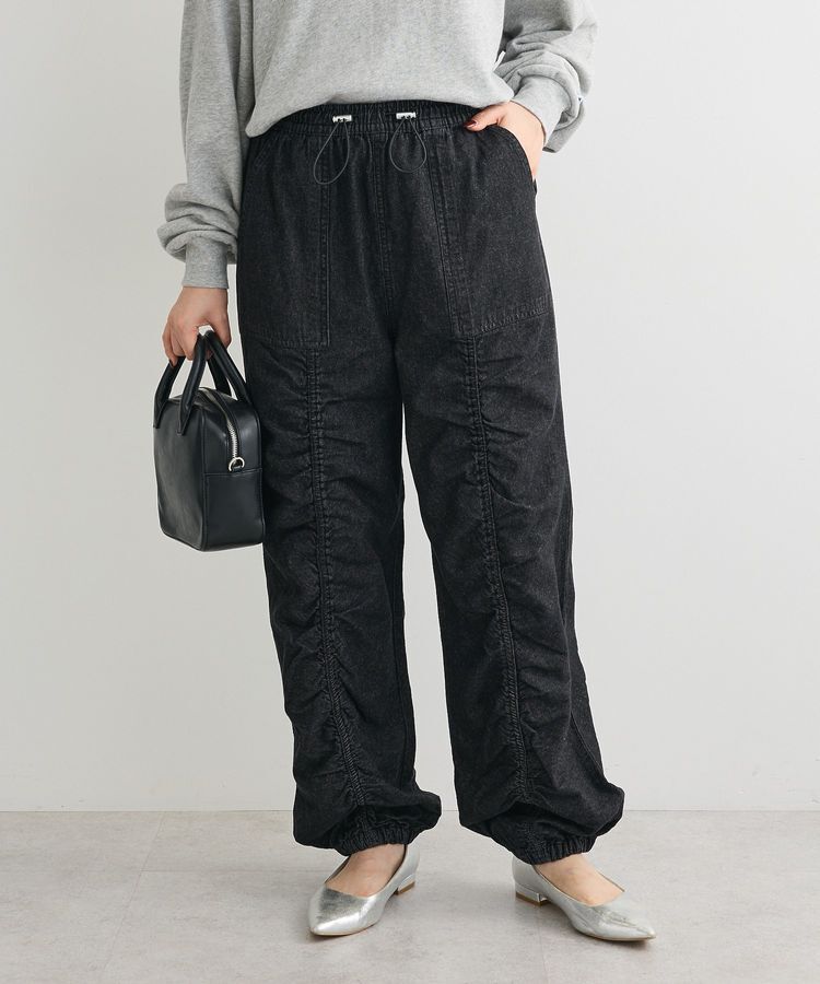 Green Parks「・SUGAR SPOON デニムギャザーパンツ」|デニム|Black