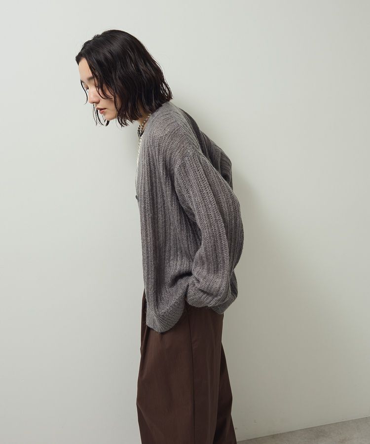 Green Parks「シアーニットVネックカーディガン」|カーディガン|
