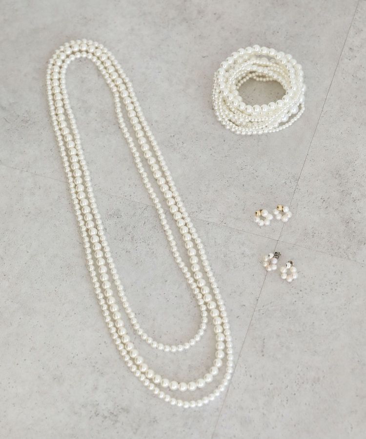 Green Parks「・HALF TIME パール3連ネックレス(金属フリー)」|ネックレス|