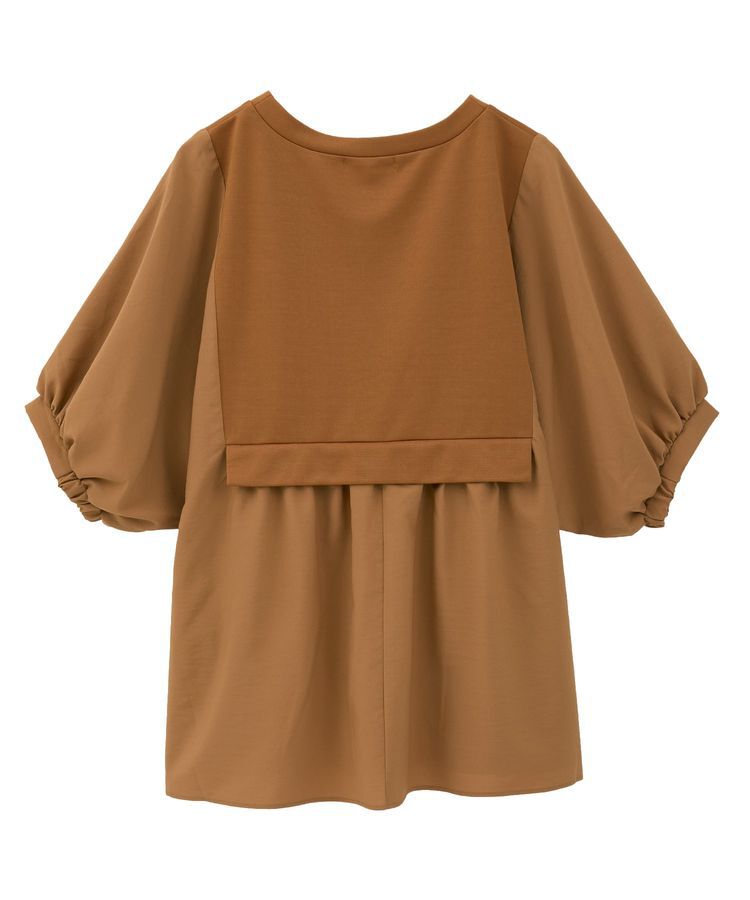 Green Parks「ベスト風7分袖ドッキングプルオーバー」|Tシャツ・カットソー|