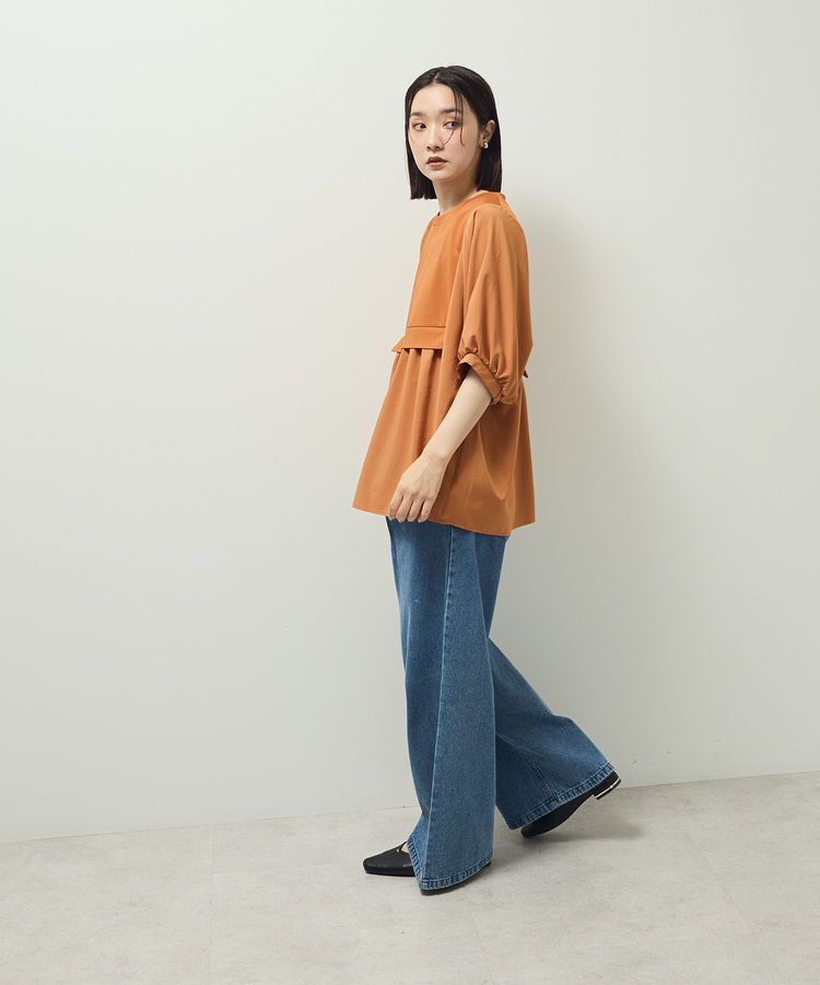 Green Parks「ベスト風7分袖ドッキングプルオーバー」|Tシャツ・カットソー|