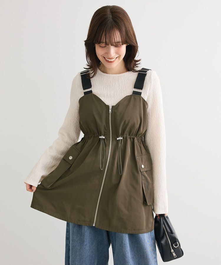 Green Parks「・SUGAR SPOON ミリタリーキャミチュニック」|ベスト・ジレ|Khaki