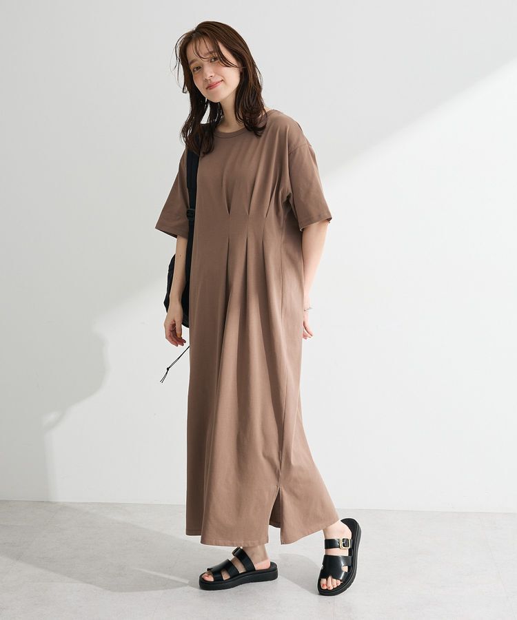 Green Parks「【適ON】半袖タックカットワンピース」|ワンピース|