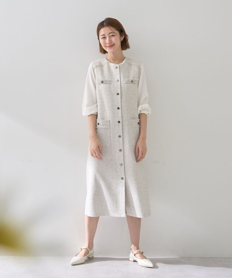 YECCA VECCA「ツイードジレジャンスカ」|ジャンパースカート|