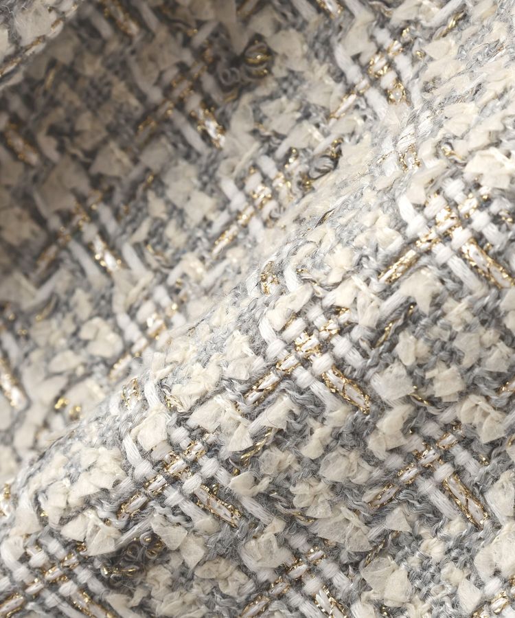 YECCA VECCA「ノーカラーツイードジャケット」|テーラードジャケット|