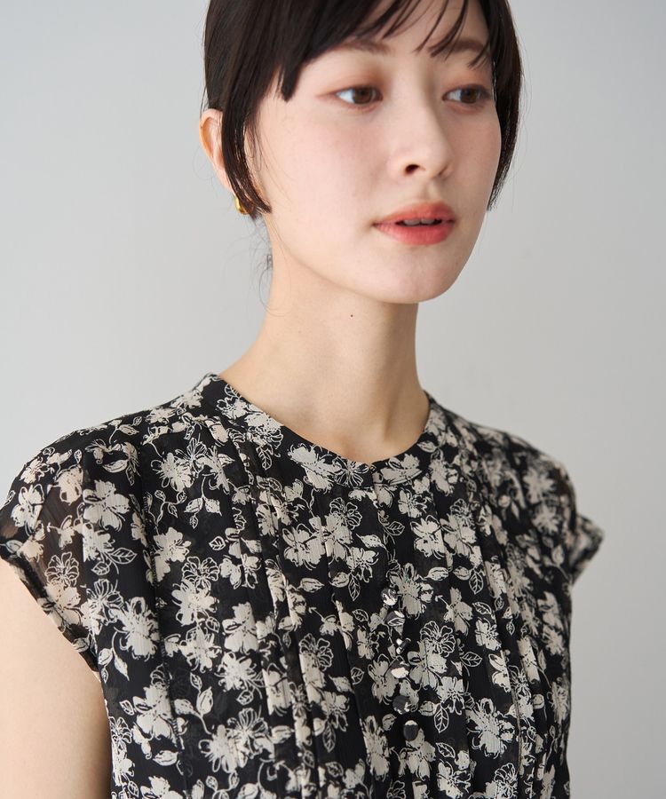 YECCA VECCA「花柄プリーツワンピース」|ワンピース|