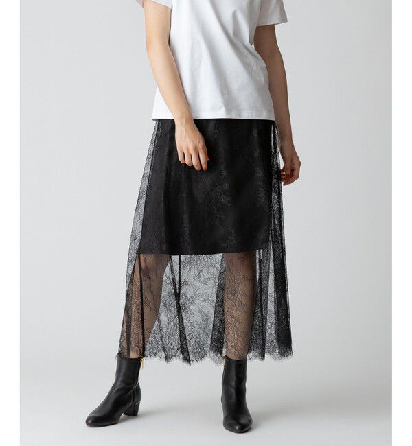 allureville「フラワーレースシースルースカート」|スカート|