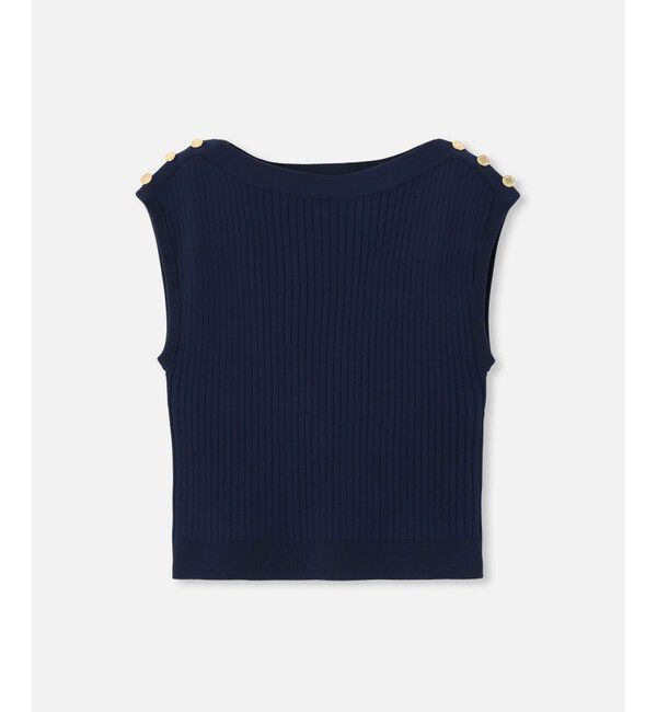 LOULOU WILLOUGHBY「【LOULOU WILLOUGHBY】プレーティングリブプルオーバー」|ニット・セーター|ネイビー