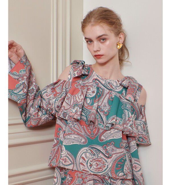 LOULOU WILLOUGHBY「【LOULOU WILLOUGHBY】RATTIペイズリーオフショルブラウス」|シャツ・ブラウス|