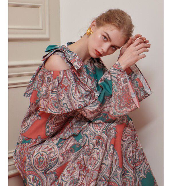 LOULOU WILLOUGHBY「【LOULOU WILLOUGHBY】RATTIペイズリーオフショルブラウス」|シャツ・ブラウス|