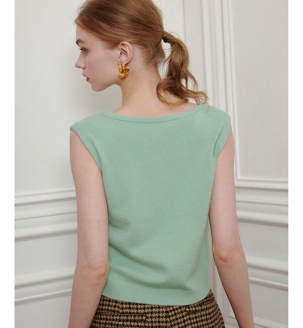 LOULOU WILLOUGHBY「【LOULOU WILLOUGHBY】ビーズフラワージレ」|ニット・セーター|