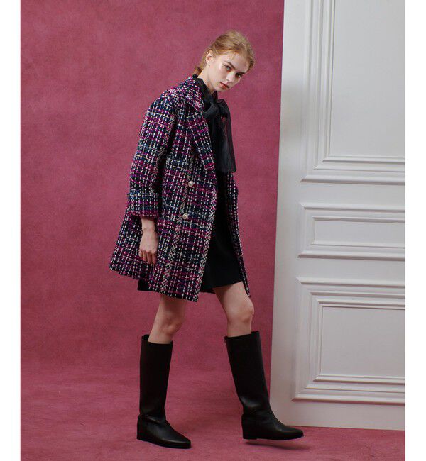 LOULOU WILLOUGHBY「【LOULOU WILLOUGHBY】CLARENSONツイードコート」|ステンカラーコート|