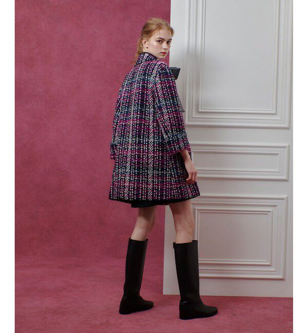 LOULOU WILLOUGHBY「【LOULOU WILLOUGHBY】CLARENSONツイードコート」|ステンカラーコート|
