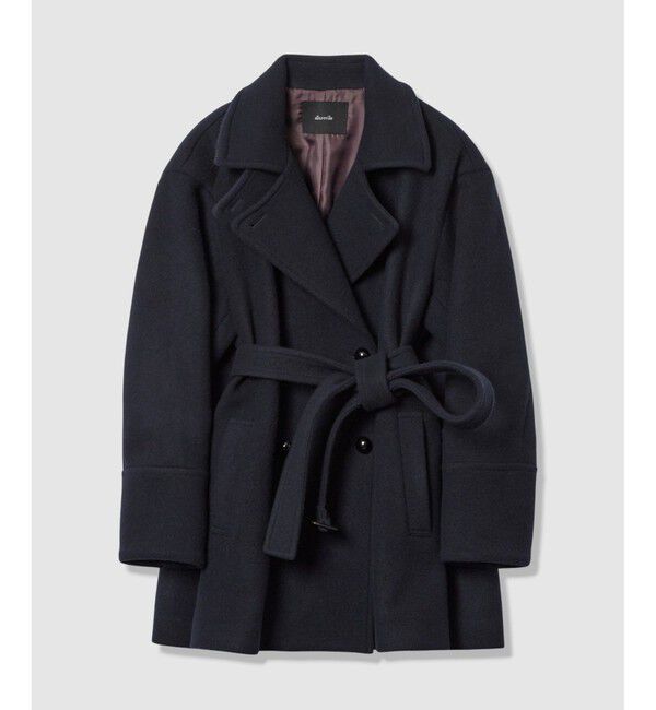 allureville「パイルメルトンデザインＰコート」|ピーコート|