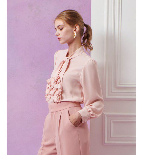 LOULOU WILLOUGHBY「【LOULOU WILLOUGHBY】ペタルフリルボウタイブラウス」|シャツ・ブラウス|