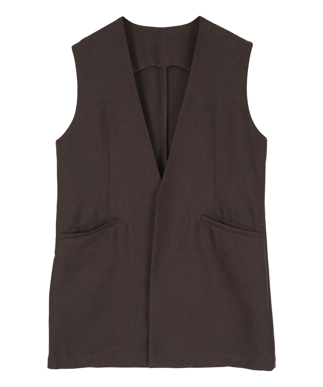 ur's「リネンライクVネックノーカラージレ」|ベスト・ジレ|